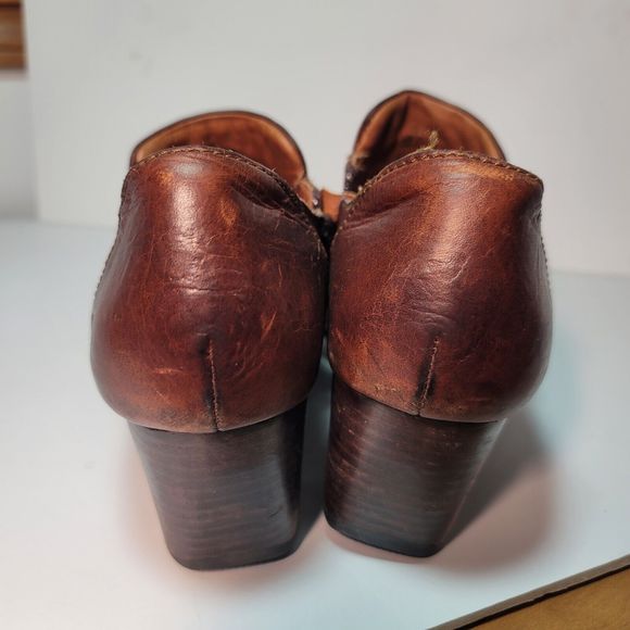 Born Women's Haddon Brown Leather Slip-On Low Ankle Block Heels Booties US 10 - Picture 6 of 13